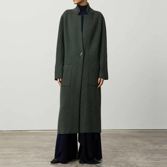 Lisa Yang The Amie Cashmere Coat Jacket Sweater Cardigan Sz 1 S-M Olive Coatigan - Picture 1 of 16